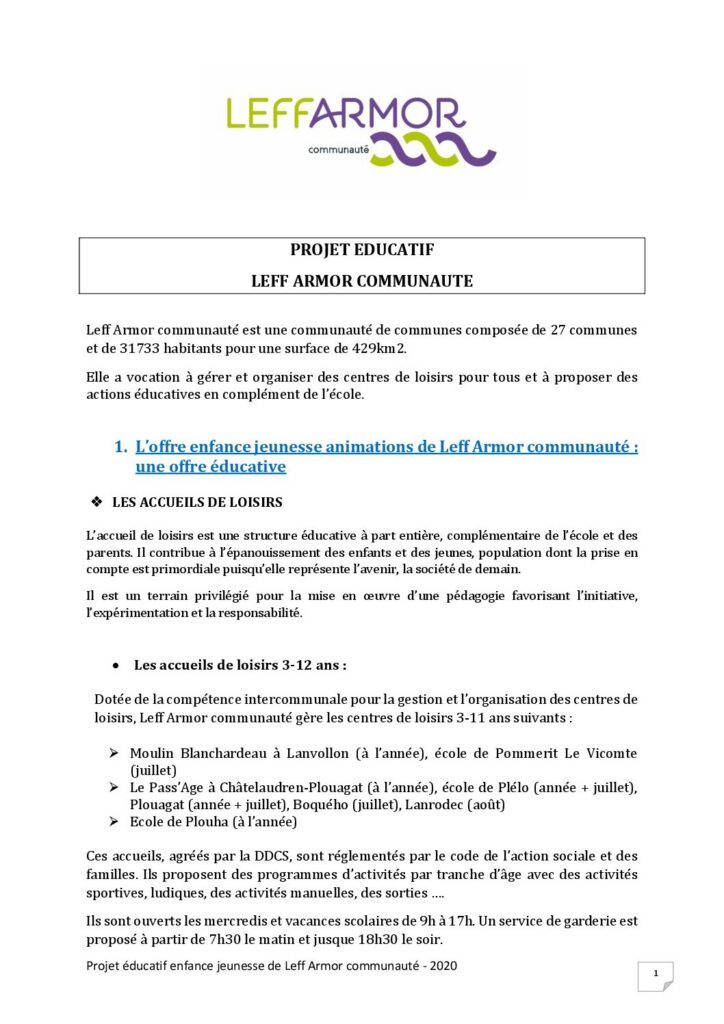 thumbnail of Projet Educatif 2026